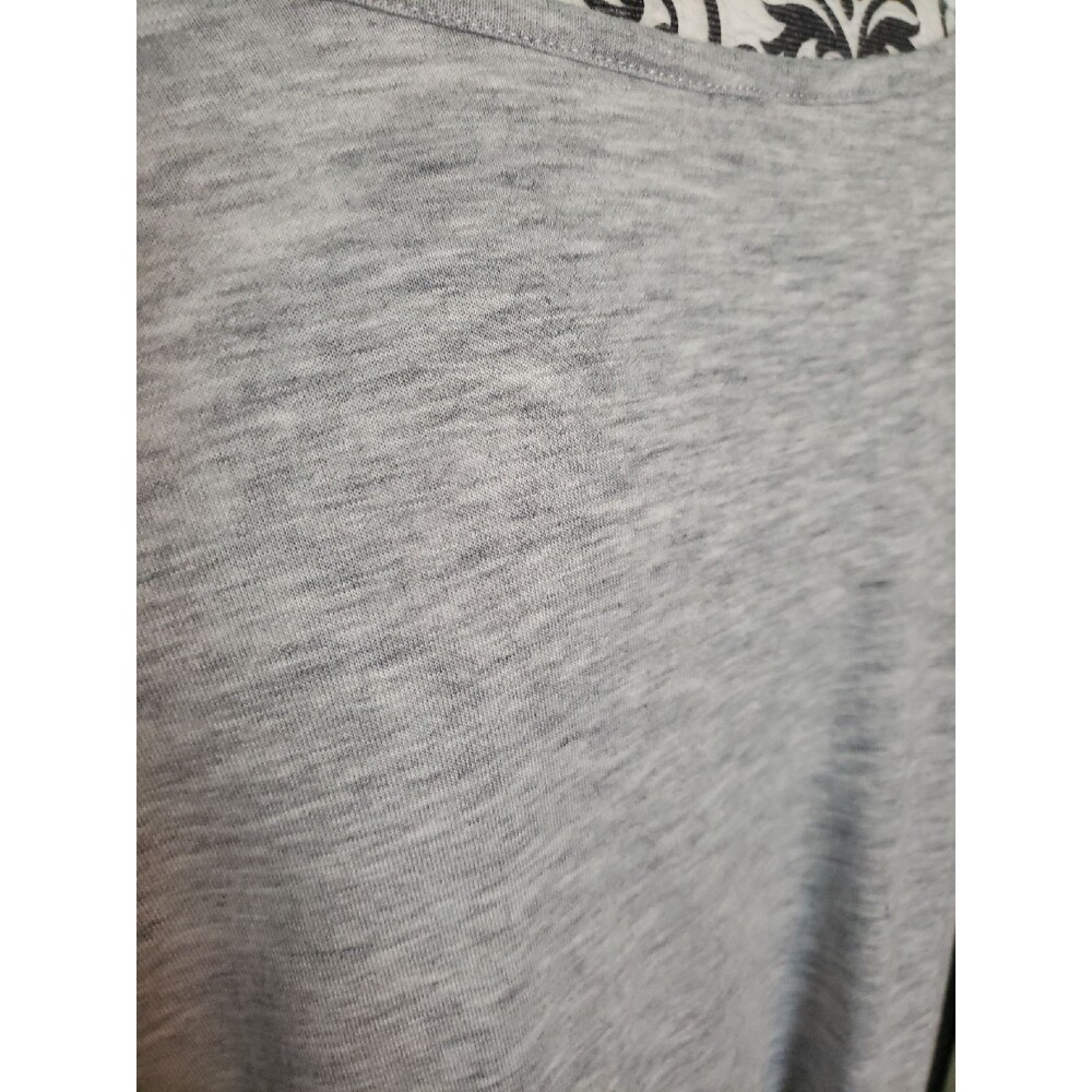 Zenana Gray Asymmetrical Hem 3/4 Sleeve Knit Tunic Dress M NWOT - Picture 3 of 3